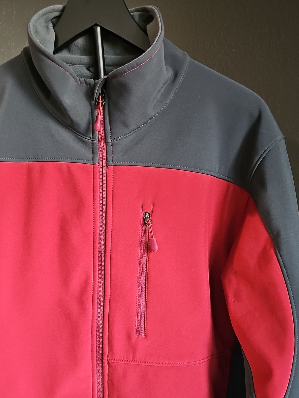 Kirkland Signature Softshell Jacket - Crimson and Gray